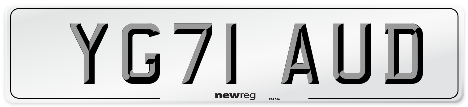 YG71 AUD Number Plate from New Reg